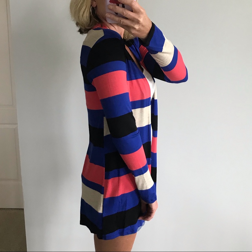 ♥️1 SM LEFT♥️Striped Open Front Cardigan - Picture 4 of 6